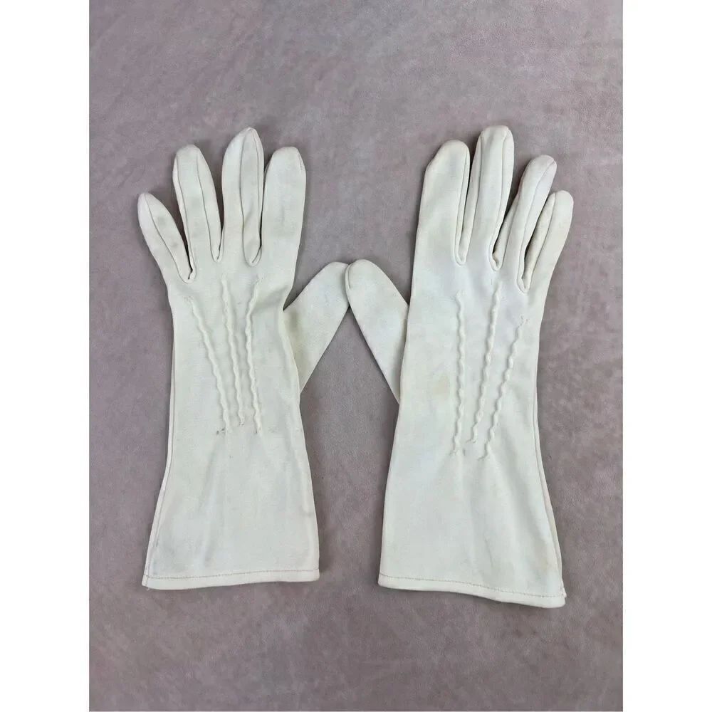 Vintage 1930s 1940s Style White Gloves